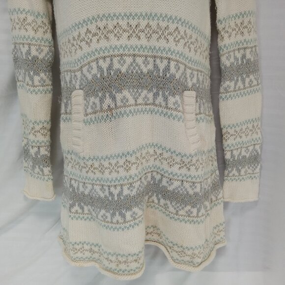 Gap Kids Size XXL 14-16 Exrta Long Knit Sweater Y2K White Silver Blue Winter - Picture 5 of 13